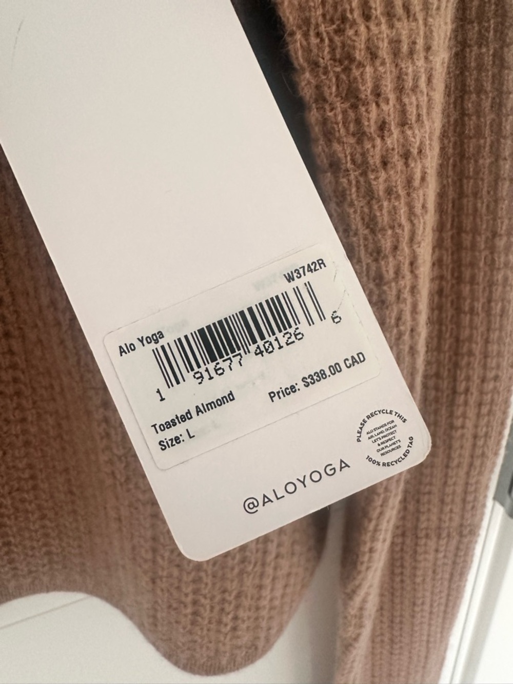ALO Cashmere Set | Cashmere Plush Waffle Lounge Set Toasted Almond - Picture 4 of 16